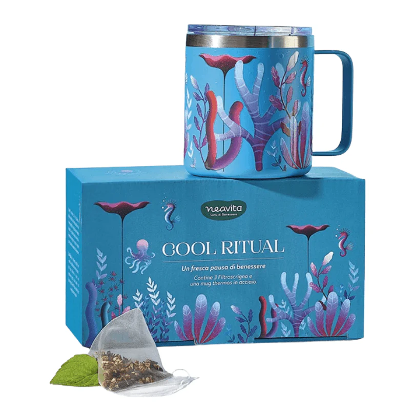 COFANETTO "COOL RITUAL" MUG THERMOS E 3 FILTROSCRIGNO LIME E SAMBUCO