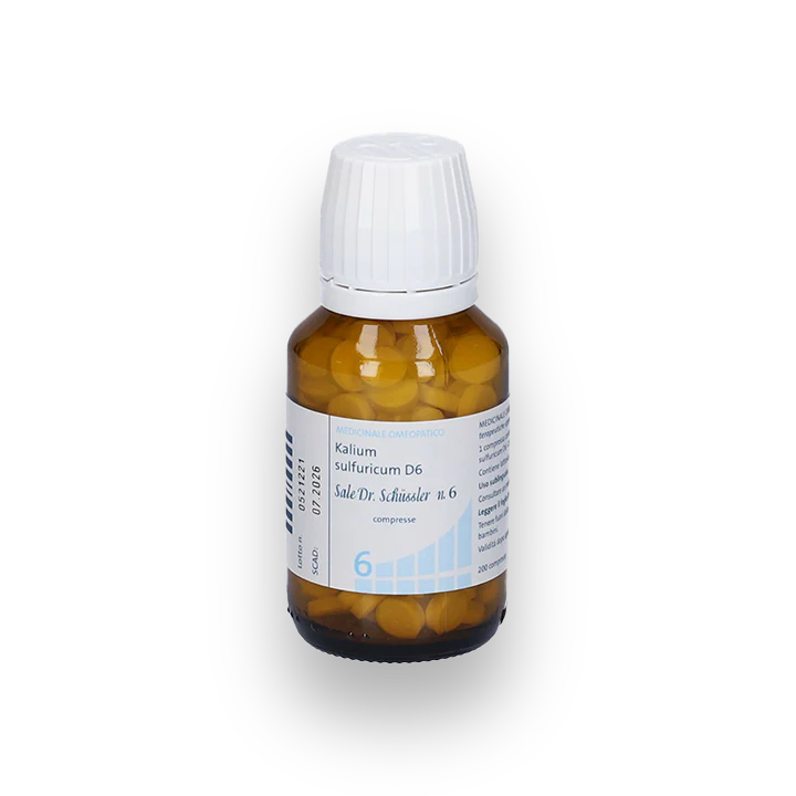 KALIUM SULFURICUM D6 SALE DR.SCHUSSLER N.6 FLACONE DA 200 COMPRESSE