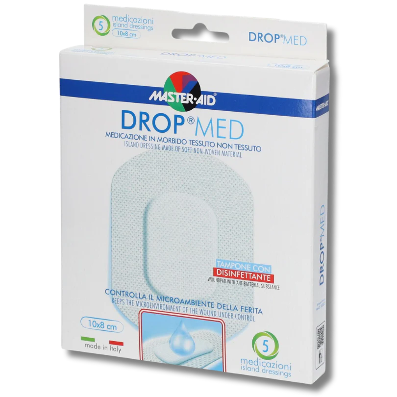 MEDICAZIONE COMPRESSA AUTOADESIVA DERMOATTIVA IPOALLERGENICAAERATA MASTER-AID DROP MED 10X8 5 PEZZI