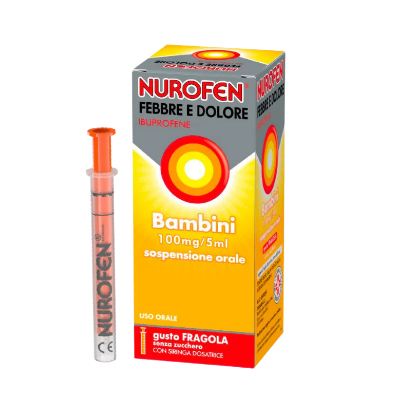 NUROFEN FEBBRE E DOLORE SCIROPPO 100MG/5ML SENZA ZUCCHERO AL GUSTO FRAGOLA