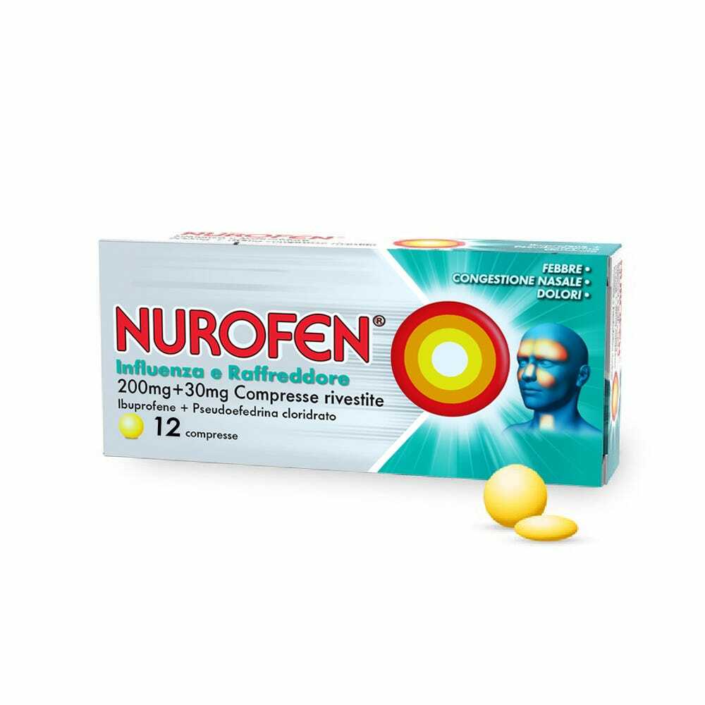 NUROFEN INFLUENZA E RAFFREDDORE*12 cpr riv 200 mg + 30 mg